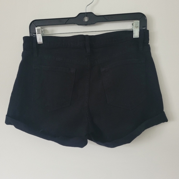 FRAME Le Cutoff Cuffed Mid-Rise Denim Shorts black Size 28 - Picture 8 of 11